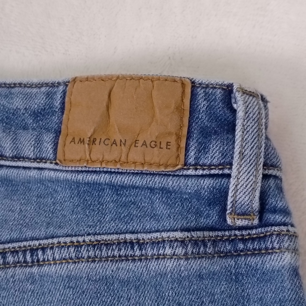 American Eagle Mom Jeans Womens 2 Regular Blue Stretch High Rise Tapered Denim - Picture 12 of 16